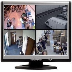 Screen showing four CCTV camera views